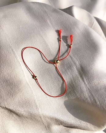 Bransoletka na szczęście na czerwonej nici jedwabnej, Mini Moon Jewellery