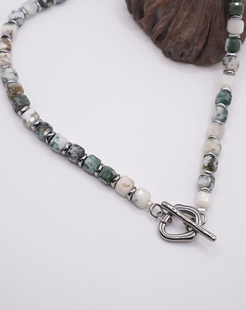 Choker z agatu mszystego z zapięciem typu toggle, Unique