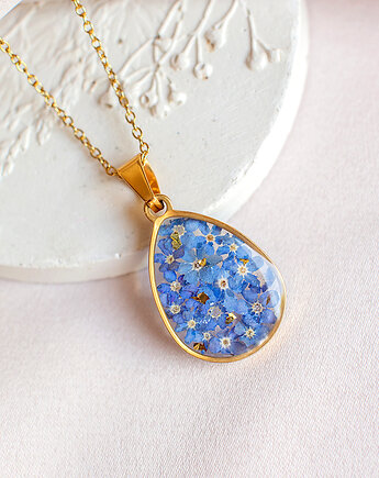 Wisiorek z niezapominajkami, nature gift