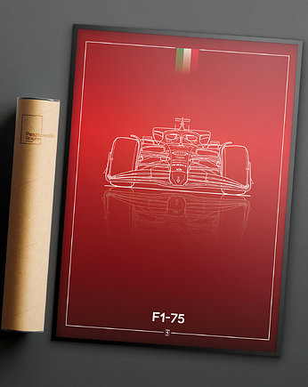 Plakat Motoryzacja - Ferrari F1-75, Peszkowski Graphic