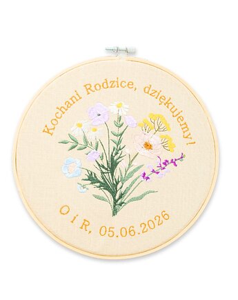 Podziękowania, Indywidualna dedykacja, haft w tamborku 23 cm, Plasun