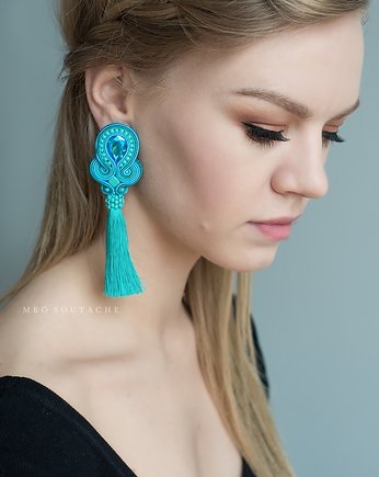 Sea Breeze- kolczyki sutasz z chwostami, Mró Soutache