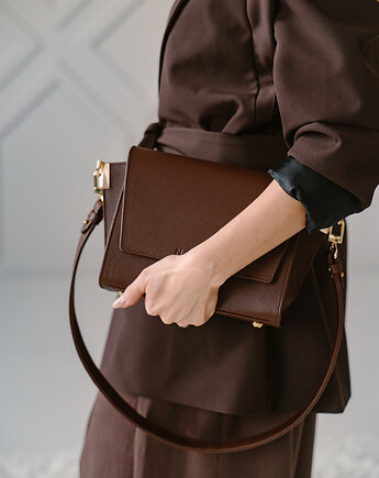 SWITCH BOX - skórzana torebka - brąz klasyczny, NASHE