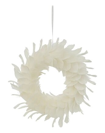 Wianek wieniec z piór kremowy 33 cm, MIA home