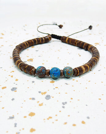 Królewski błękit drewniana bransoletka, galeria nuit