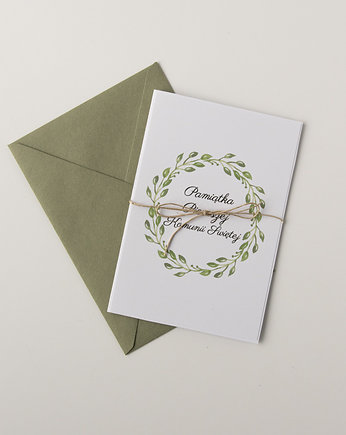 Kartka z okazji Komunii "Greenery", Papiernik