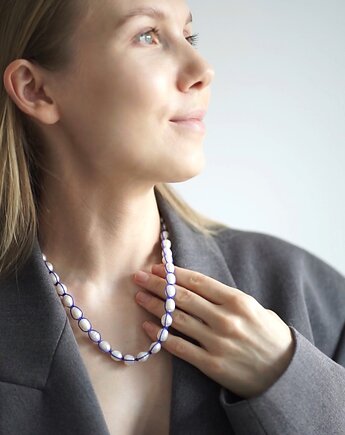 Naszyjnik granatowy z pereł naturalnych - SADVA, ZY.JEWELLERY