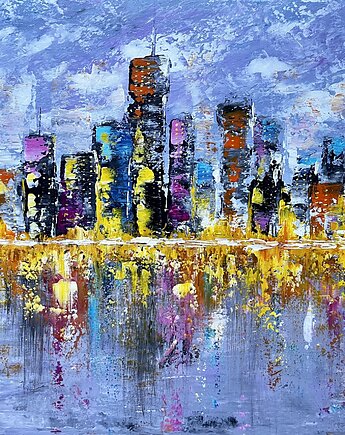 City Of Lights - akryl na płótnie 50 x 70, Bohemian Soul atelier by M.