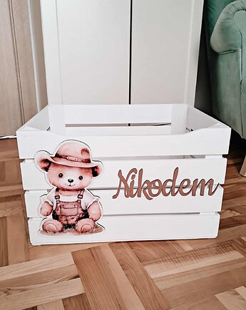 POJEMNIK NA ZABAWKI skrzynia miś meble dzieciece chrzest, LOO LOO DREAM