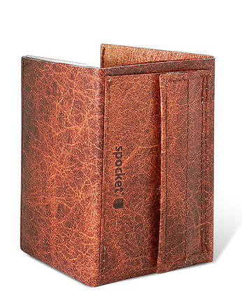 Portfel TYVEK mini BROWN LEATHER brązowa skóra, HisOutfit