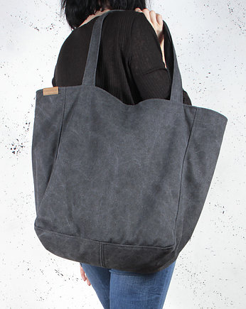 Lazy bag torba czarna na zamek / vegan / eco, hairoo