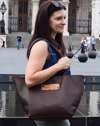 Skórzana torebka shopper - Sara, beautifulthings