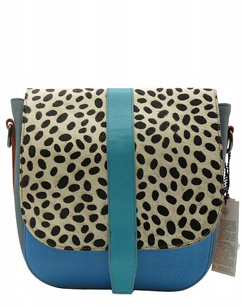 Torebka damska klasyczna skórzana regulowany pasek klapka wzór OLIVKA, Olivka Warsaw