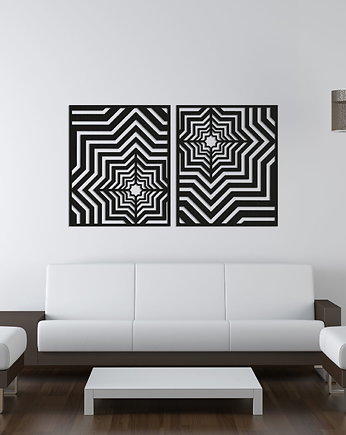 3D DEKORACYJNE PANELE GEOMETRYCZNE, MINIMALISTYCZNA DEKORACJA ŚCIENNA, CZARNY, ORNAMENTI