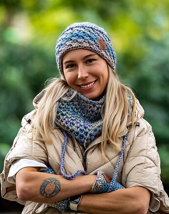 Czapka MERINO 100% Hope Pastele + podszewka BAWEŁNA, Brain Inside