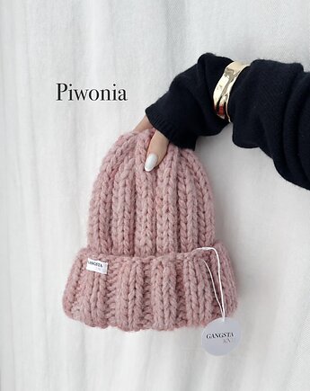 Czapka Nordic 100% wełna *piwonia*, GANGSTA KNIT