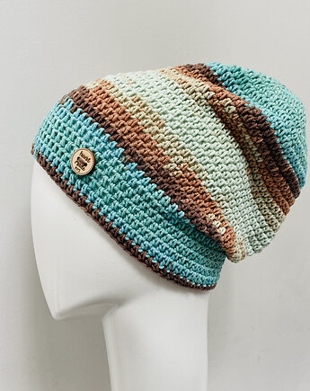 Czapka przejściowa cienka beanie smerf bawełna, splotomaniaa