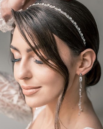 AURORA - delikatna srebrna opaska z cyrkoniami i kamieniami, Aureus Flos