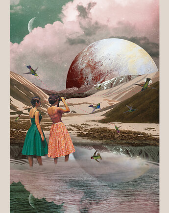 Plakat - Obserwuję Cię, hint of time collage studio