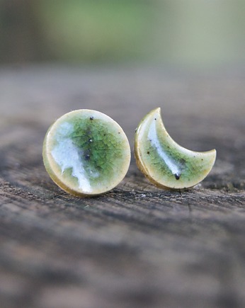 Kolczyki ceramiczne Pełnia i Początek, Gliniana Koniczynka