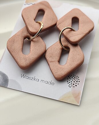 Kolczyki geometryczne mocca mouse, Waszkamade