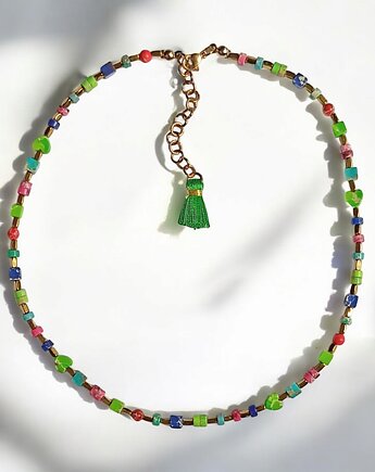 Choker wakacyjny : jaspis cesarski :: multicolor II, kaktusia