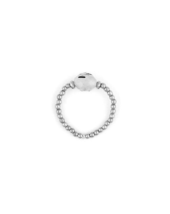 Pierścionek z Kwarcem Paproci srebrne hematyty, Kulka Bransoletki