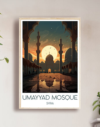 Syria - Meczet Umajjadów - Plakat, pamiątka dla podróżnika, Black Sapphire Art