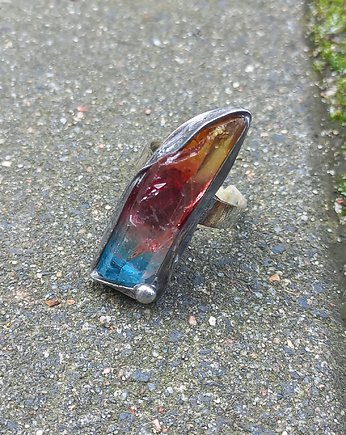 Wiosenna pogoda - pierścionek regulowany, po drugiej stronie lustra