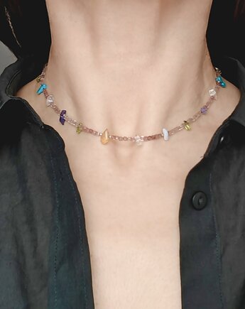 Delikatny naszyjnik, 8 minerałów, Studio Gazela