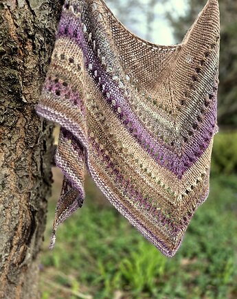 Późne wrzosowisko / chustka z Noro, agat handmade