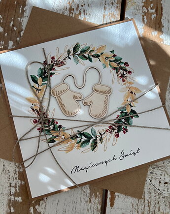 Wyjątkowa ręcznie robiona kartka świąteczna na Boże Narodzenie, sorte