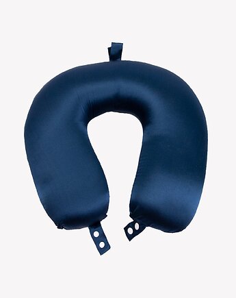 Poduszka jedwabna zagłówek podróżny w kształcie litery "U" niebieski, ALLORA BE UNIQUE