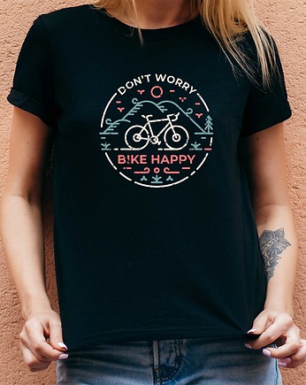 Koszulka damska organiczna Don't worry bike happy, ART ORGANIC
