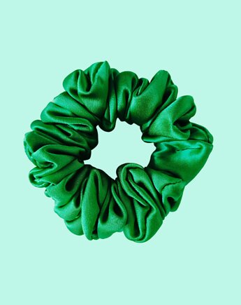 Gumka jedwabna, scrunchie, frotka zielona trawka MIDI, Capillum