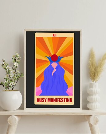 Dopamine "Busy manifesting" Wyjątkowy plakat terapia, GG STORE