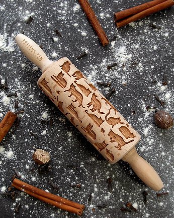 kotki- wałek grawerowany do ciastek, mały, Rolling Pin Collection