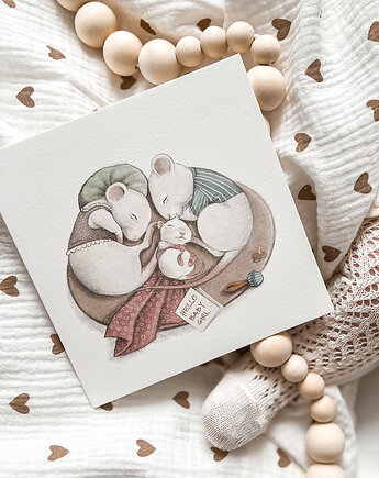 HELLO BABY GIRL  kartka z okazji narodzin dziewczynki, HI LITTLE