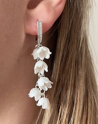 Kolczyki konwalie z gliny polimerowej. Srebro próby 925, MariaPolymer