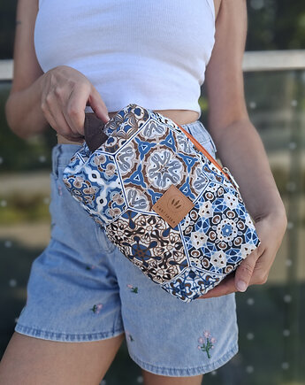 Pikowana kosmetyczka XL z weluru Lizbona, sabi tatka