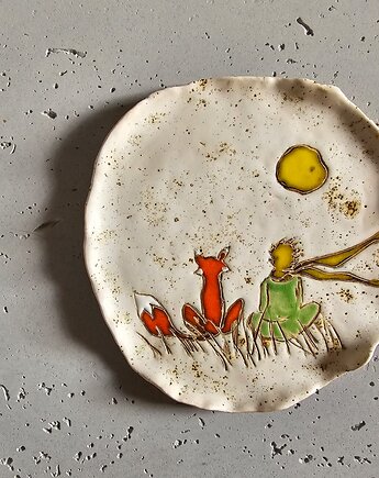 Talerz ceramiczny handmade inspirowany Małym księciem, Ewa Duszka