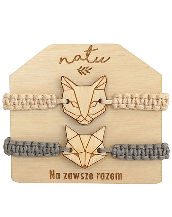 Zestaw bransoletek ZWIERZĘTA kot i lis, Natu Artwork