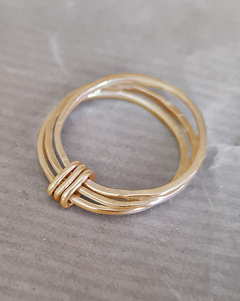 Pierścionek SLIM 3x3 srebro na wymiar złocony, COCONUT