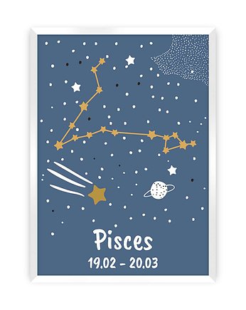 Obrazek Zodiac Pisces 30x40, Yellow Tipi