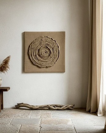 Obraz strukturalny Jute Harmony, Zaplątana W Sznurki