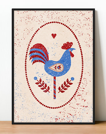 Plakat Fine Art giclee KOLOROWY JARMARK. KOGUCIK, ma illustories