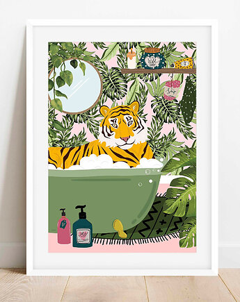 Plakat Tygrys w zielonej wannie 2, Harvest Maison