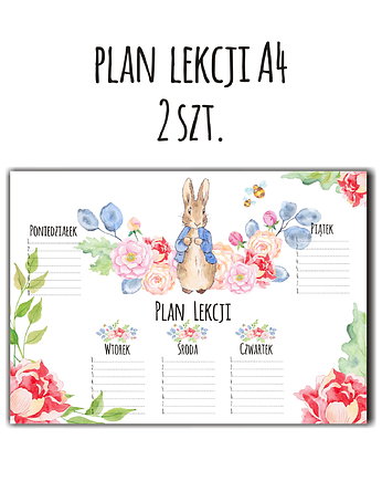 KOMPLET PLAN LEKCJI A4 (2SZT), Pracownia Papeteria