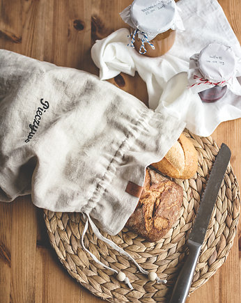 Worek na pieczywo w kolorze beżowym, solbag.