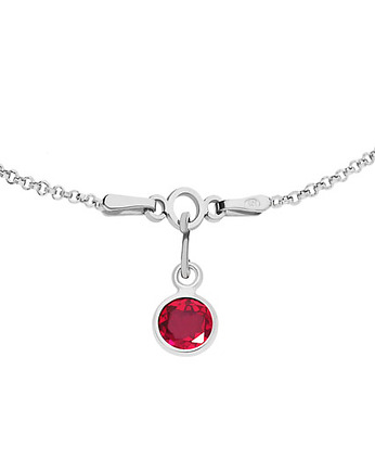 Srebrna bransoletka z czerwono różową cyrkonią, KOM Biżuteria